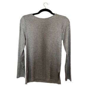 H&M Sliver Ribbed Long-Sleeve Top